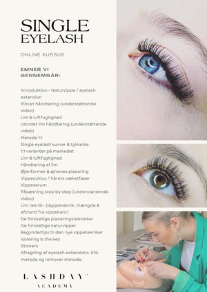 Online kursus i single eyelash extensions.